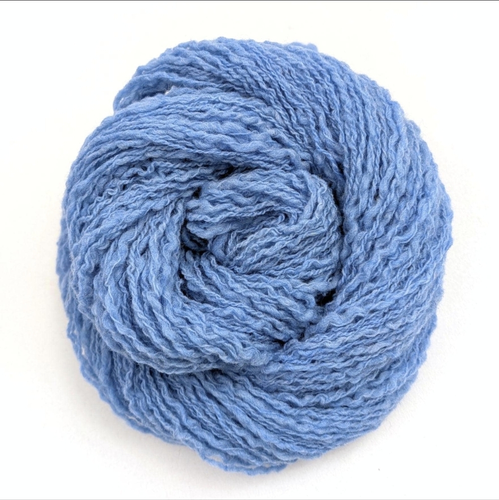 Reclaimed Wool Yarn Two Ply Thick & Thin DK Weight Blue Summer Sky 200 Yards